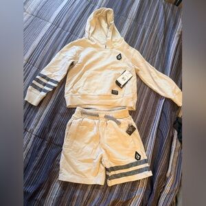 Kids Tan and Gray Jogger Set